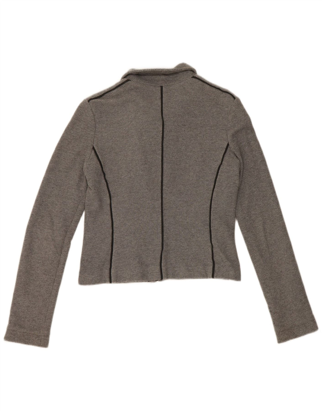 Pinko Womens Crop Bomber Jacket UK 12 Medium Grey Cotton