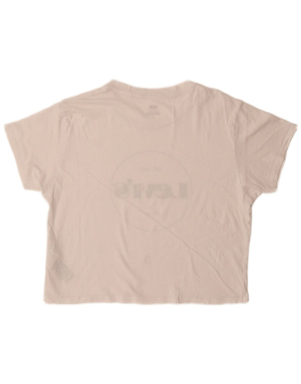 Levi's Womens Graphic T-Shirt Top UK 14 Medium White Cotton