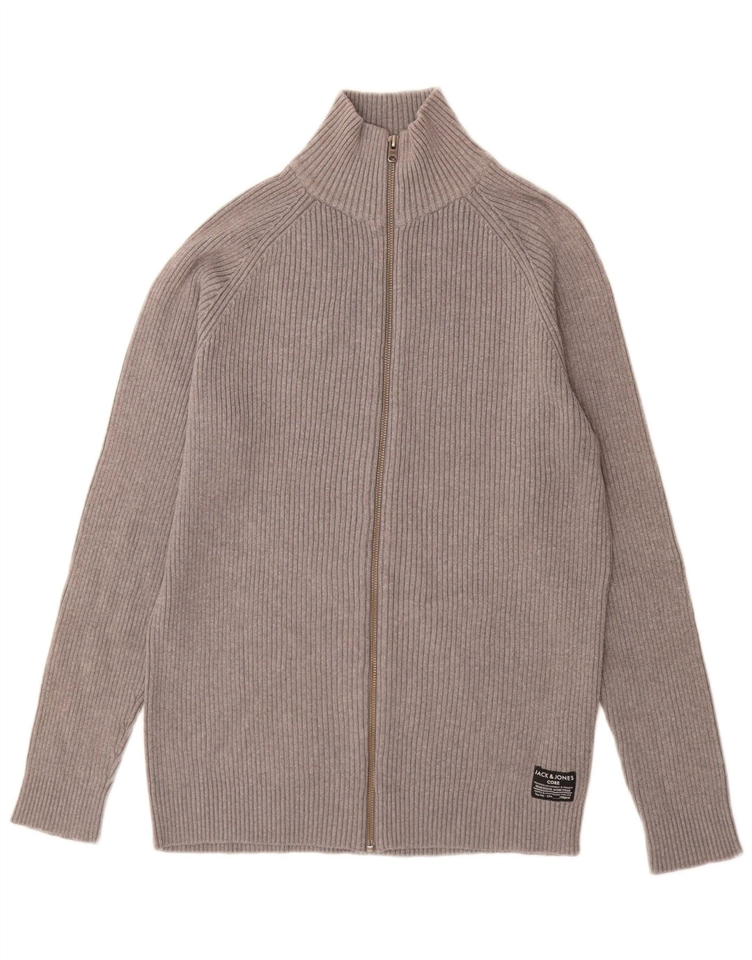 Jack & Jones Mens Cardigan Sweater Medium Grey Cotton