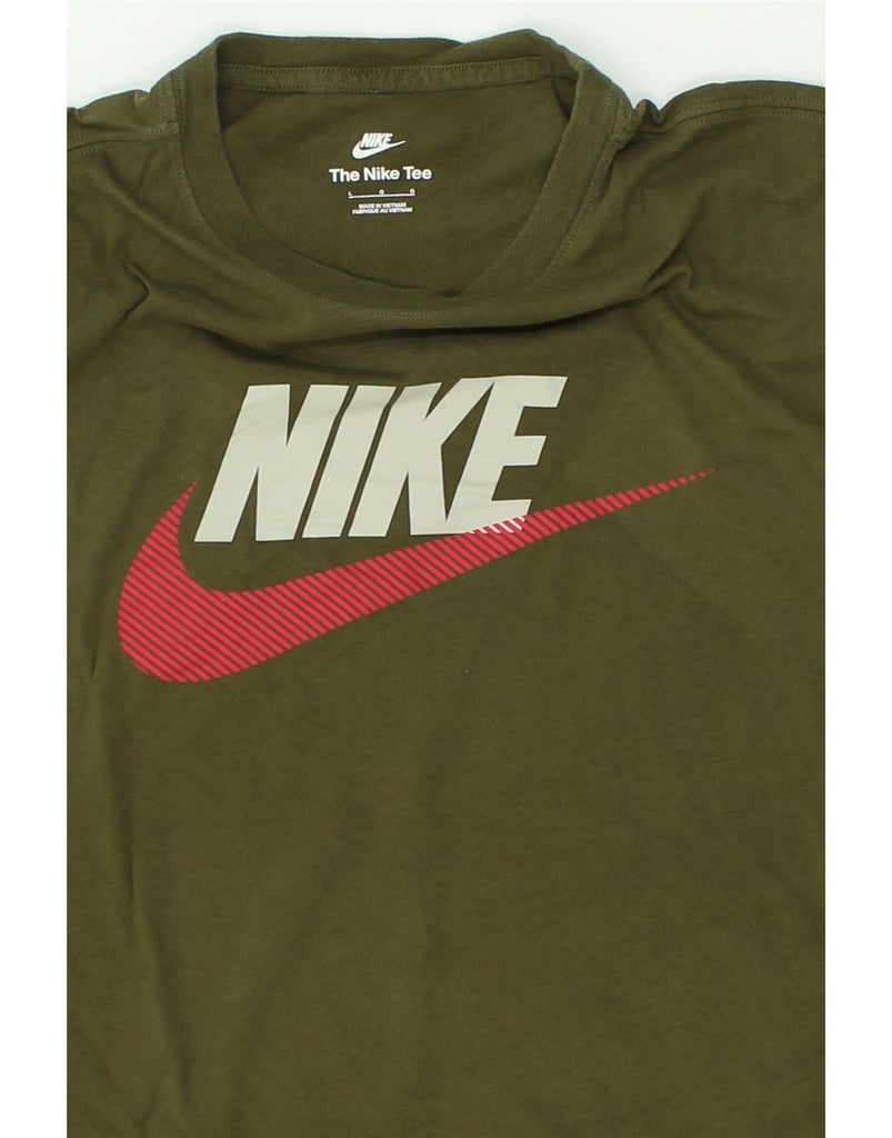 NIKE Mens Graphic T-Shirt Top Large Green Cotton | Vintage Nike | Thrift | Second-Hand Nike | Used Clothing | Messina Hembry 