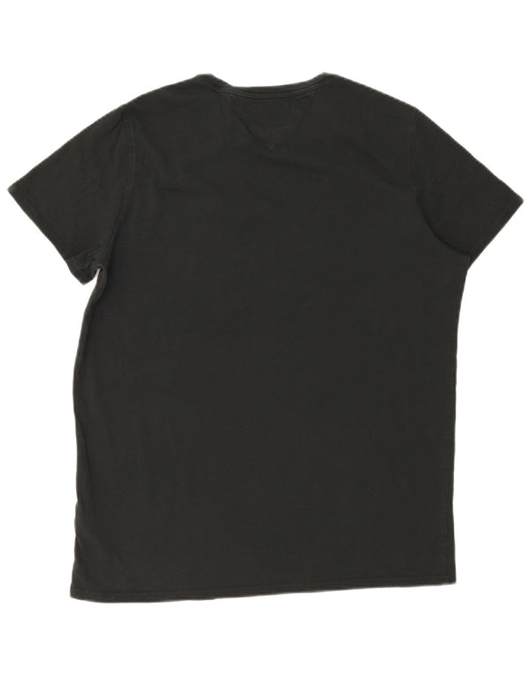 Tommy Hilfiger Mens T-Shirt Top XL Black Cotton