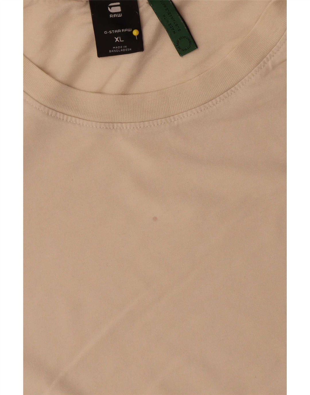 G-Star Mens T-Shirt Top XL Beige Cotton