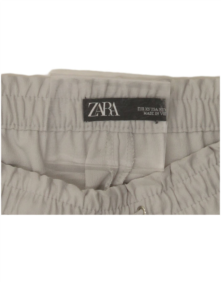 ZARA Womens Slim Cropped Trousers XS W24 L25 Grey