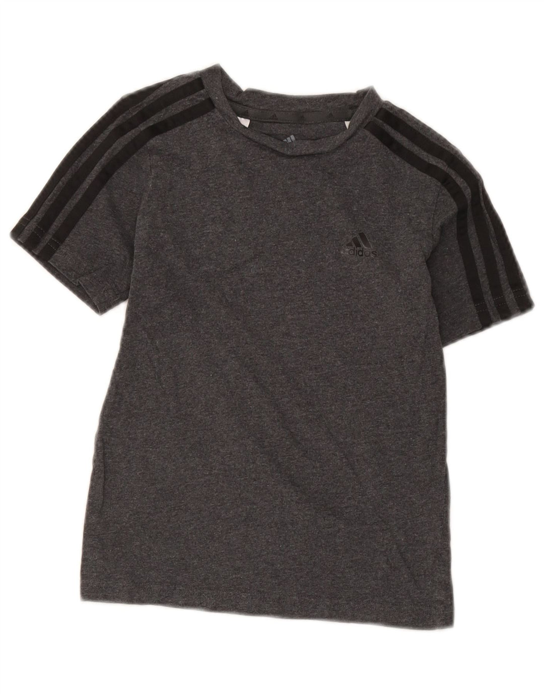 Adidas Boys T-Shirt Top 7-8 Years Grey Flecked Cotton