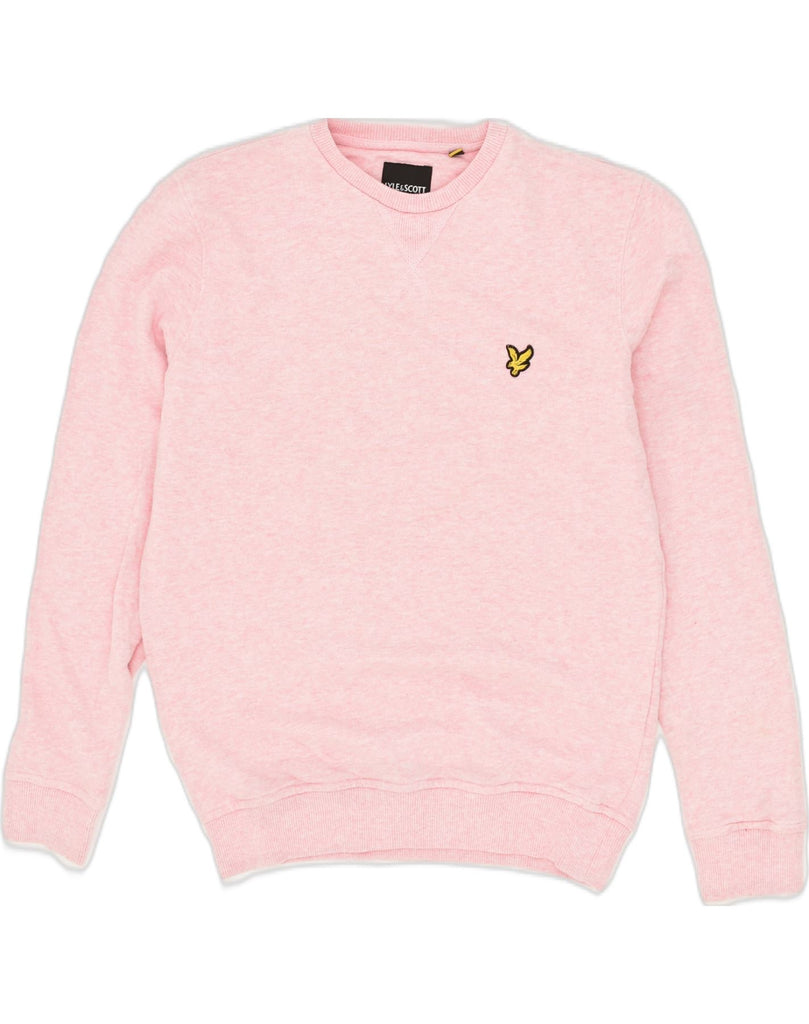 LYLE & SCOTT Mens Crew Neck Jumper Sweater XS Pink Cotton | Vintage Lyle & Scott | Thrift | Second-Hand Lyle & Scott | Used Clothing | Messina Hembry 