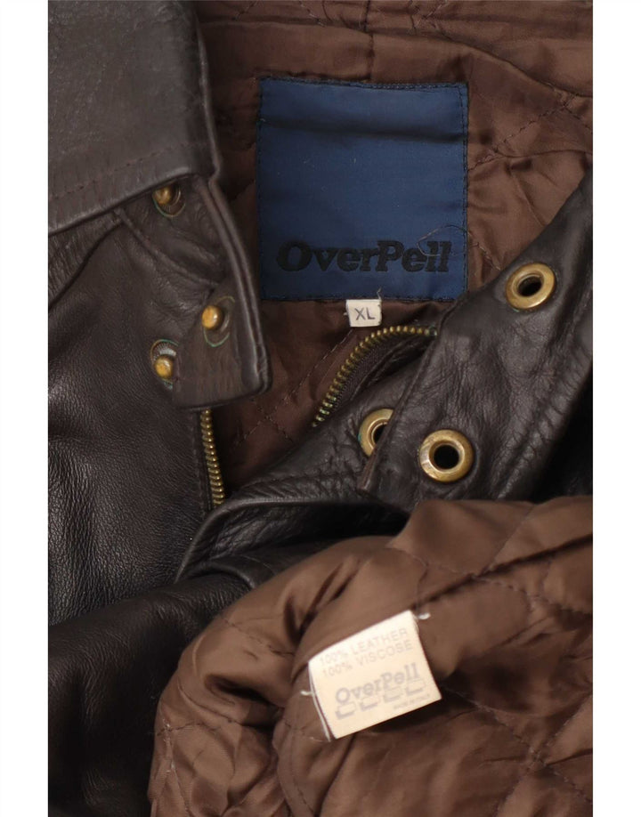 Vintage Mens Leather Jacket UK 42 XL Brown