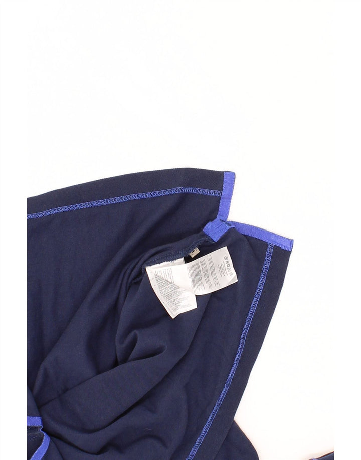 NAPAPIJRI Mens Graphic Polo Shirt Medium Navy Blue Cotton Vintage Napapijri and Second-Hand Napapijri from Messina Hembry 