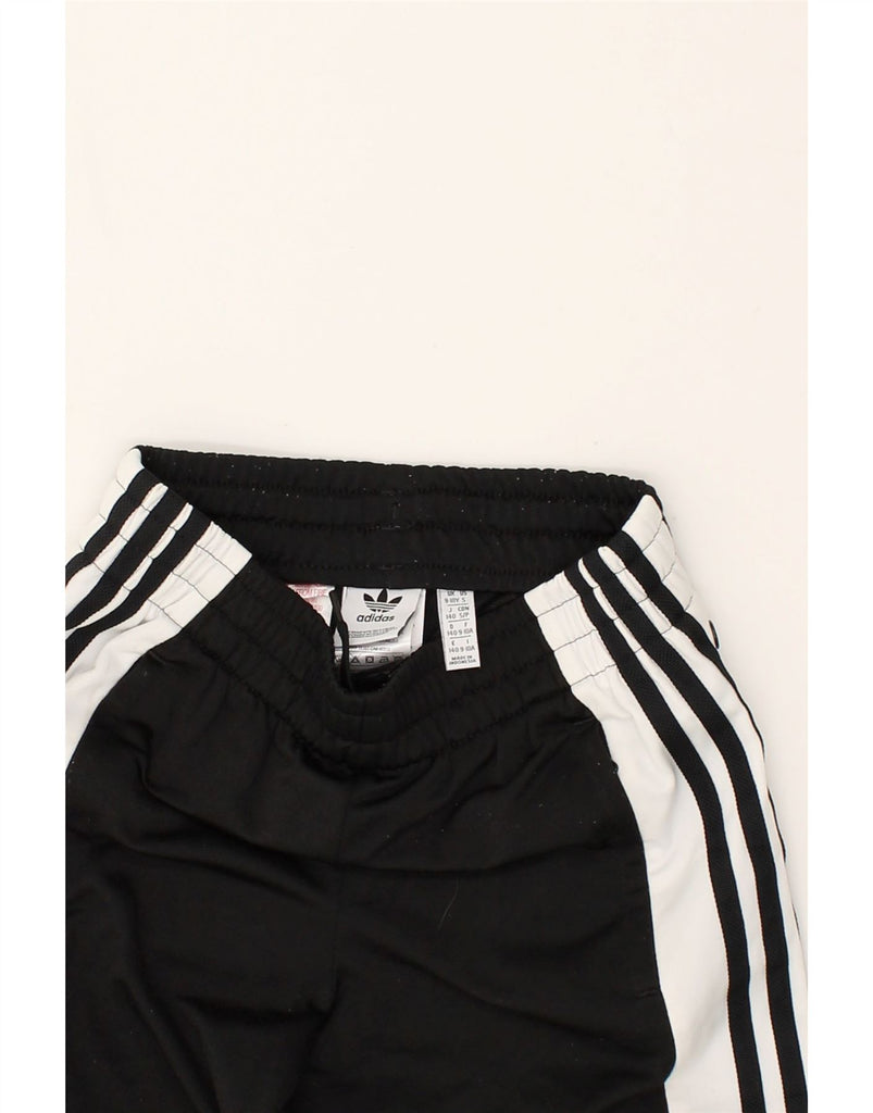 ADIDAS Boys Graphic Tracksuit Trousers 9-10 Years Black Colourblock | Vintage Adidas | Thrift | Second-Hand Adidas | Used Clothing | Messina Hembry 