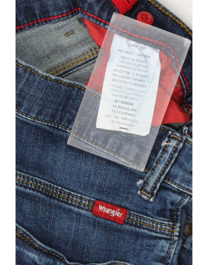 Wrangler Boys Distressed Denim Shorts 11-12 Years W26 Blue Cotton