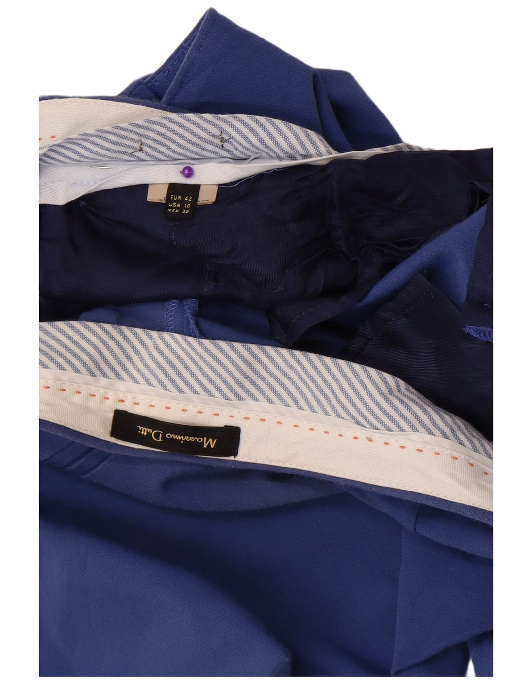 Massimo Dutti Womens Slim Chino Trousers EU 42 Large W32 L27 Blue
