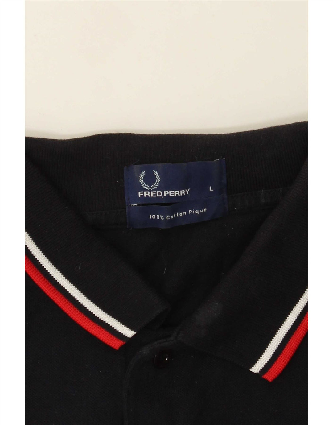 Fred Perry Mens Polo Shirt Large Navy Blue Cotton