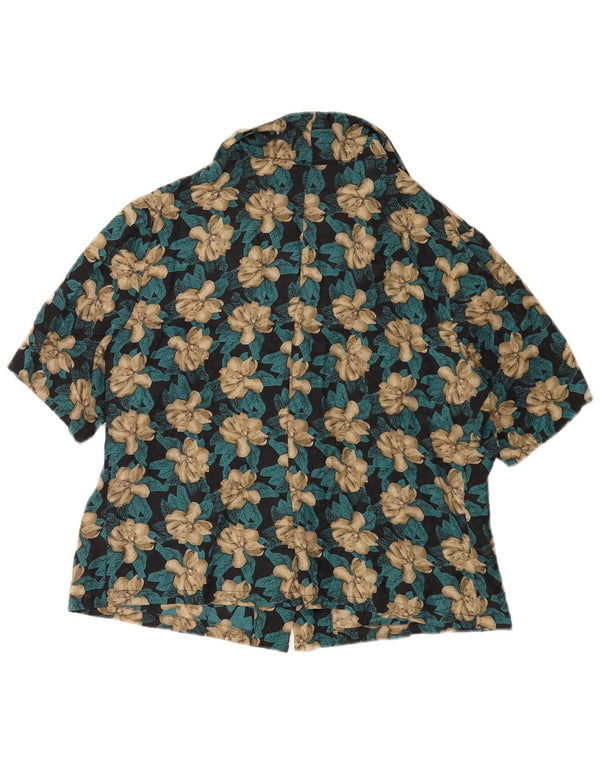 Vintage Womens Short Sleeve Shirt UK 16 Large Multicoloured Floral