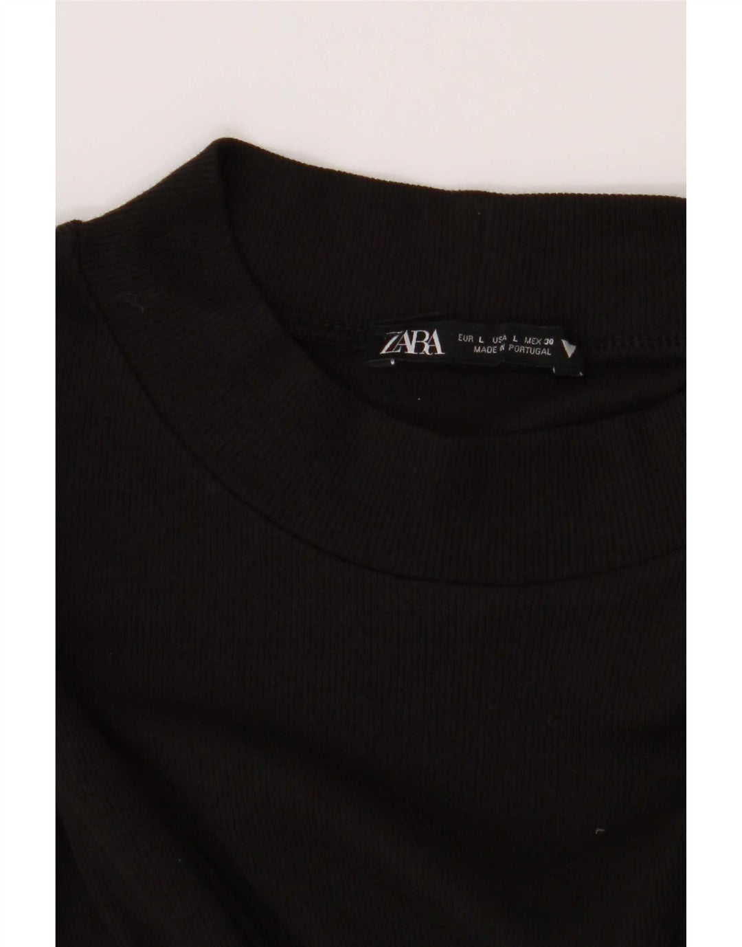 Zara Womens Long Sleeve Basic Dress UK 14 Large Black