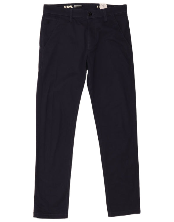 G-Star Mens Slim Chino Trousers W31 L32 Navy Blue Cotton