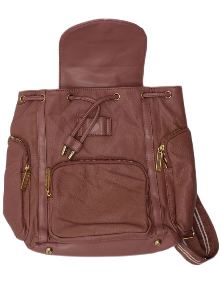 Dkny Womens Faux Leather Backpack One Size Pink Polyurethane