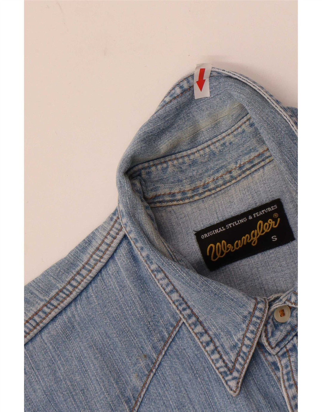 Wrangler Mens Sleeveless Denim Shirt Small Blue Cotton