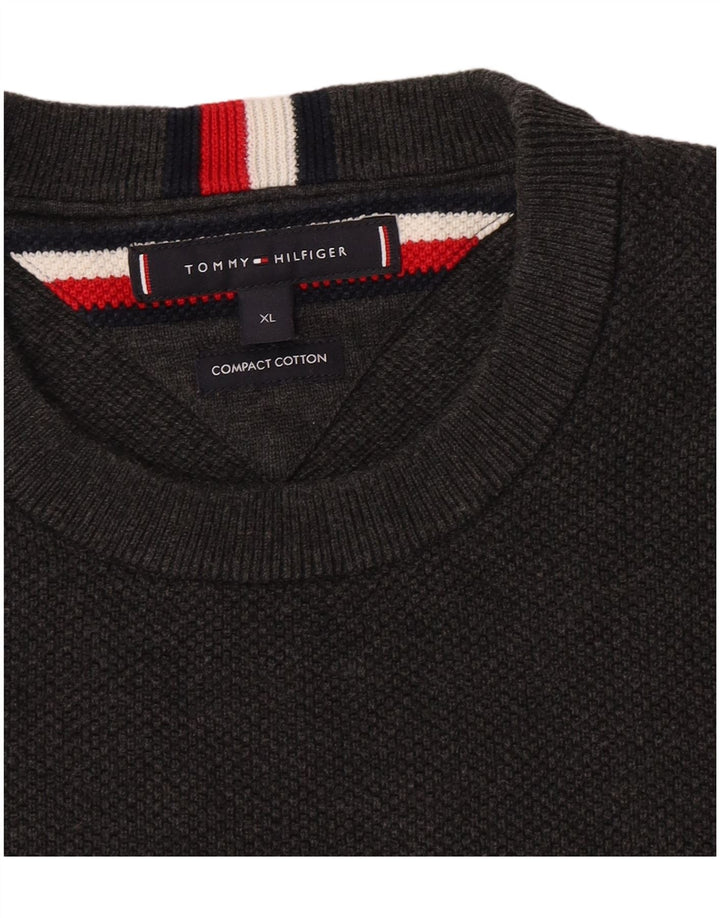 Tommy Hilfiger Mens Crew Neck Jumper XL Grey Cotton