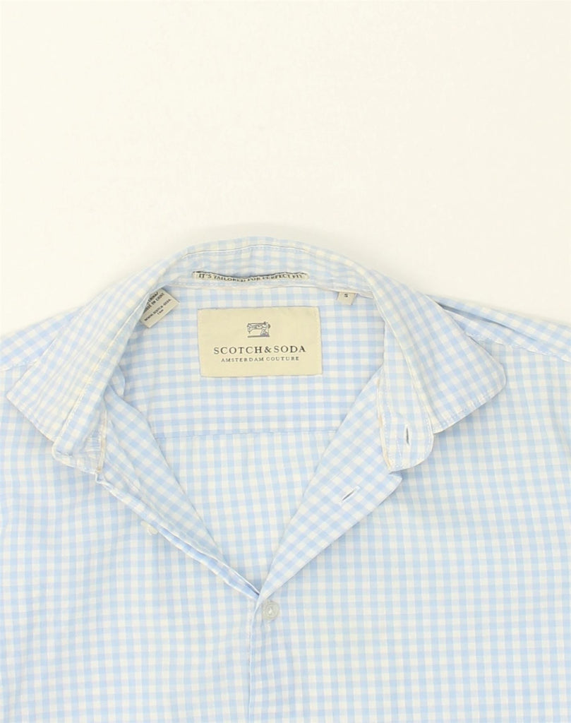 SCOTCH & SODA Mens Tailored Fit Shirt Small Blue Gingham Cotton | Vintage Scotch & Soda | Thrift | Second-Hand Scotch & Soda | Used Clothing | Messina Hembry 