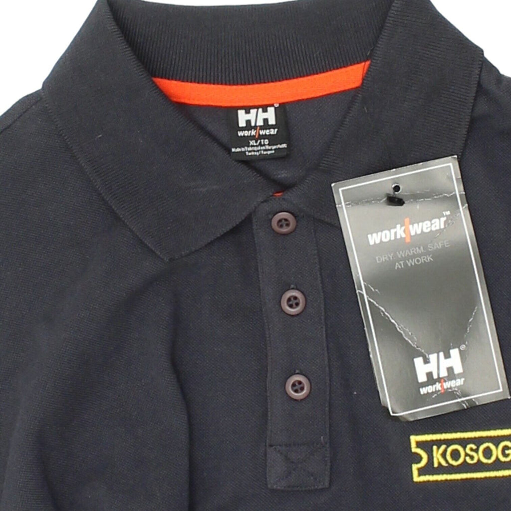 Helly Hanson Workwear Mens Navy Short Sleeve Polo Shirt | Vintage 90s Designer | Vintage Messina Hembry | Thrift | Second-Hand Messina Hembry | Used Clothing | Messina Hembry 