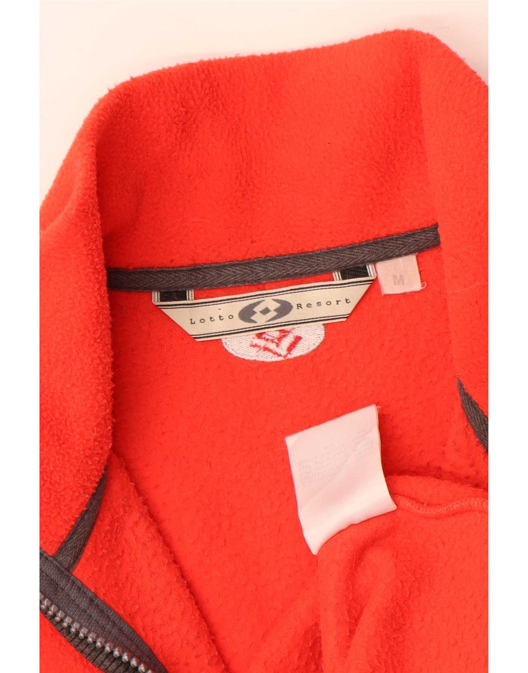 Lotto Womens Graphic Zip Neck Fleece Jumper UK 14 Medium Orange Polyester