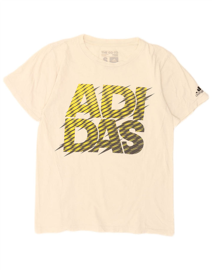Adidas Mens Graphic T-Shirt Top Small White Cotton