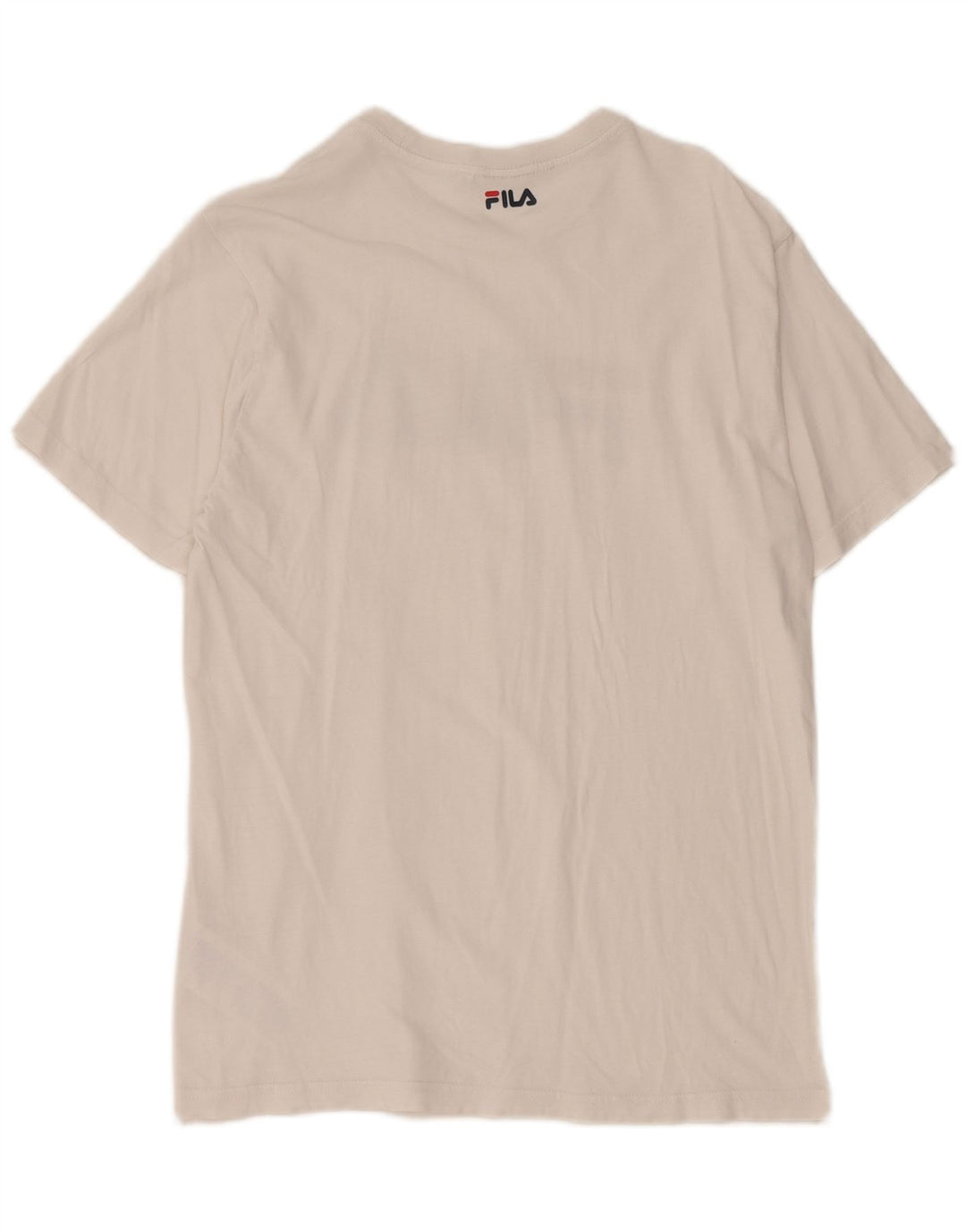 Fila Mens Graphic T-Shirt Top Small White Cotton