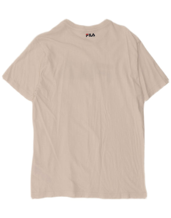 Fila Mens Graphic T-Shirt Top Small White Cotton