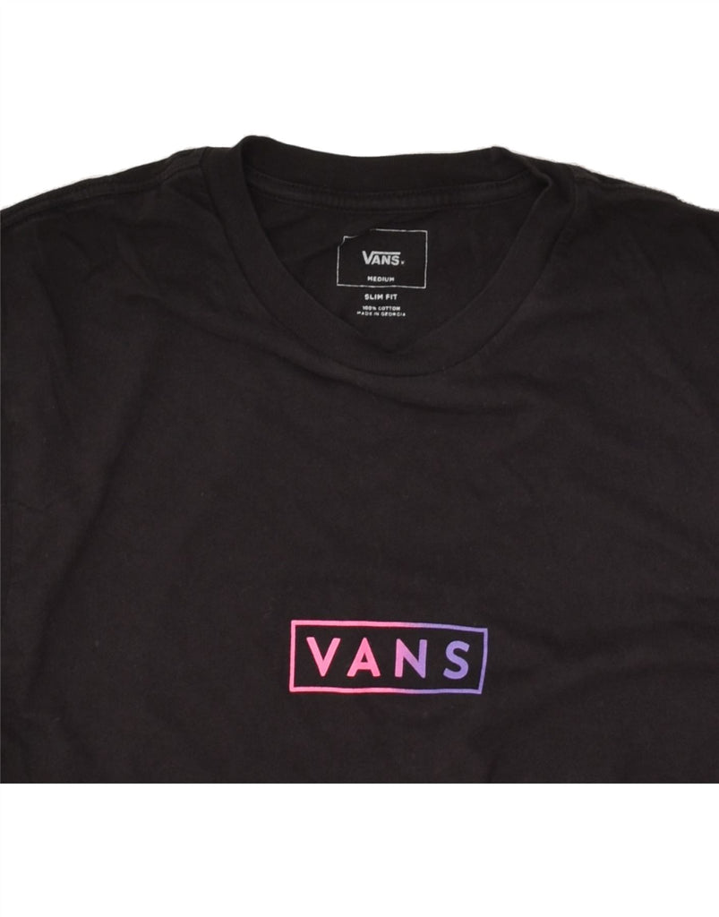 VANS Mens Slim Fit Graphic T-Shirt Top Medium Black Cotton | Vintage Vans | Thrift | Second-Hand Vans | Used Clothing | Messina Hembry 