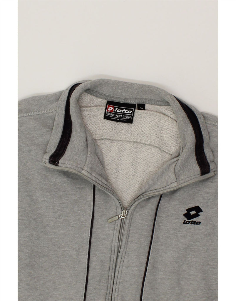 LOTTO Mens Tracksuit Top Jacket XL Grey Cotton Vintage Lotto and Second-Hand Lotto from Messina Hembry 