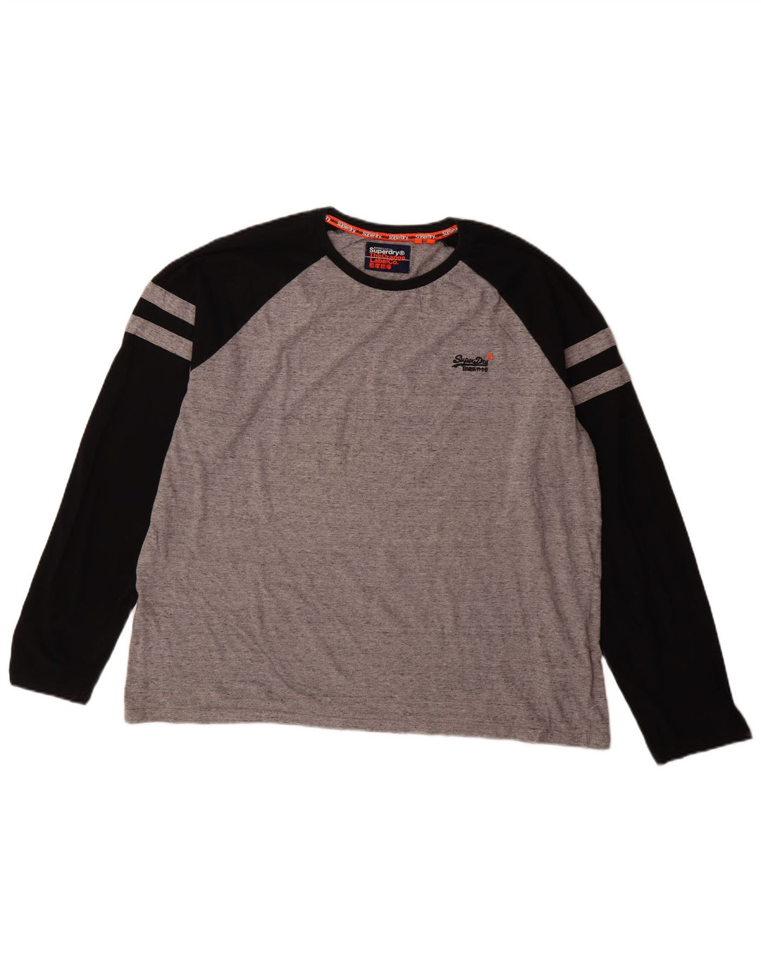 Superdry Mens Top Long Sleeve 3XL Grey Colourblock Cotton
