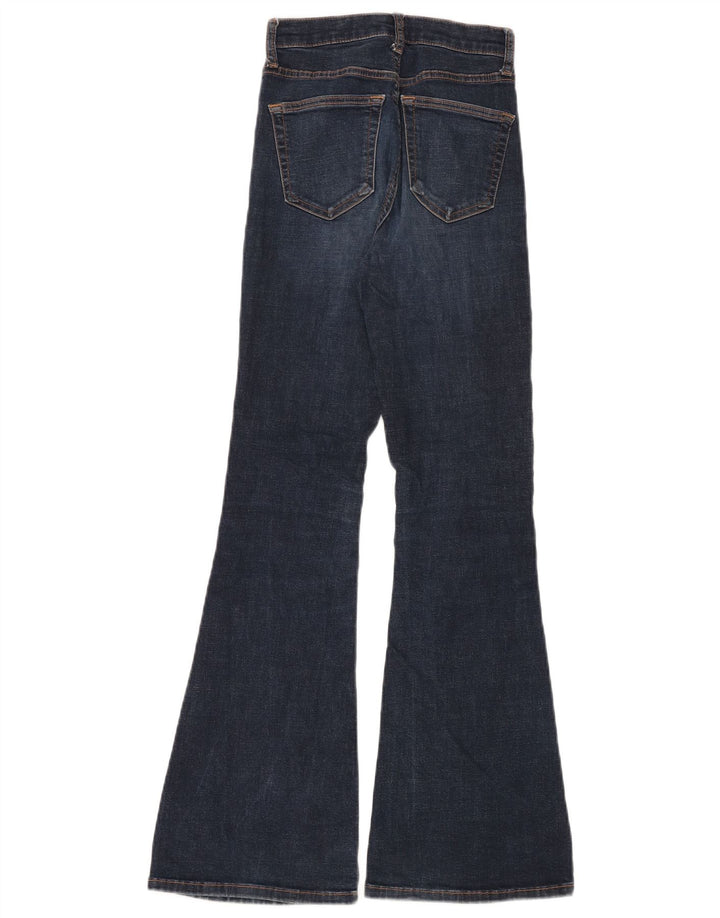 Topshop Womens Jamie Flared Jeans W26 L30 Navy Blue Cotton