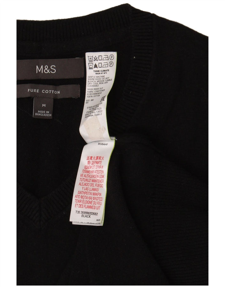 Marks & Spencer Mens Vest Tank Top Medium Black Cotton