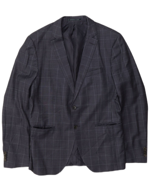 Hugo Boss Mens 2 Button Blazer Jacket UK 50 Large Navy Blue Check