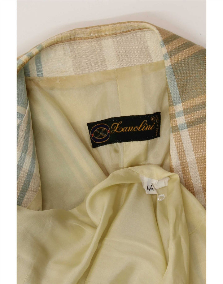Lanolini Womens Short Sleeve Blazer Jacket IT 44 Medium Multicoloured Check