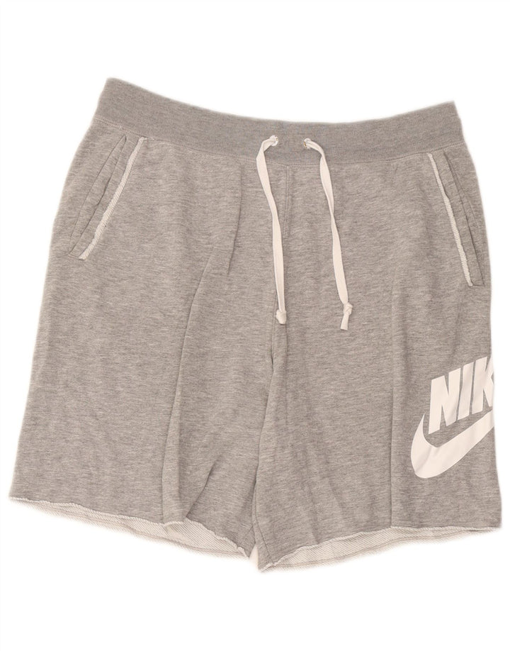Nike Mens Graphic Sport Shorts Large Grey Flecked Cotton