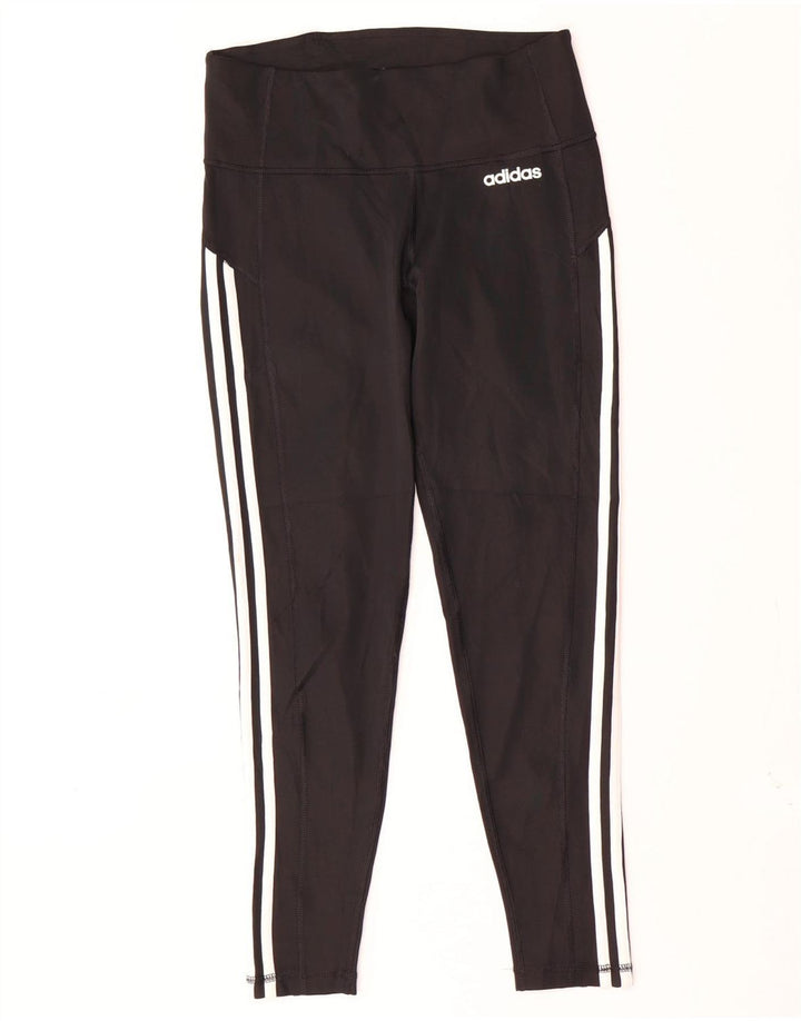 ADIDAS Womens Aeroready Leggings UK 12/14 Medium Black Polyester