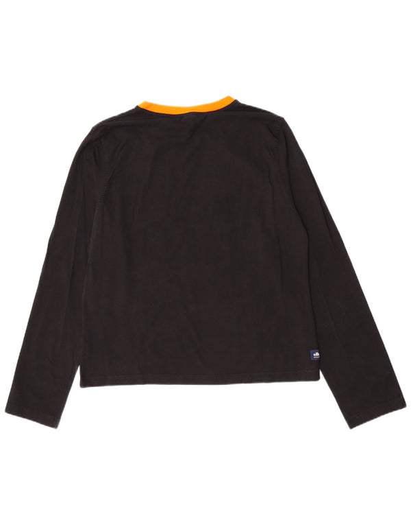 Ellesse Womens Long Sleeve Regular Graphic T-Shirt Top UK 16 Large Black
