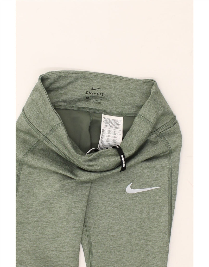 NIKE Womens Dri Fit Capri Leggings UK 8 Small Green Polyester | Vintage Nike | Thrift | Second-Hand Nike | Used Clothing | Messina Hembry 