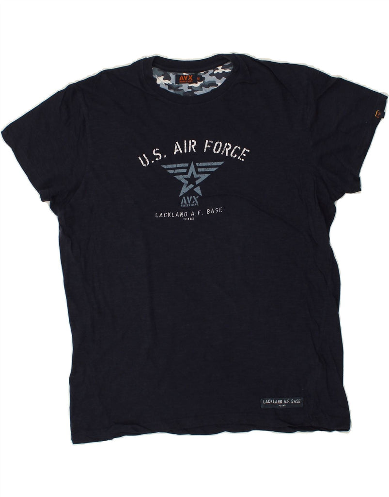 AVIREX Mens Texas Graphic T-Shirt Top Medium Navy Blue Cotton | Vintage Avirex | Thrift | Second-Hand Avirex | Used Clothing | Messina Hembry 
