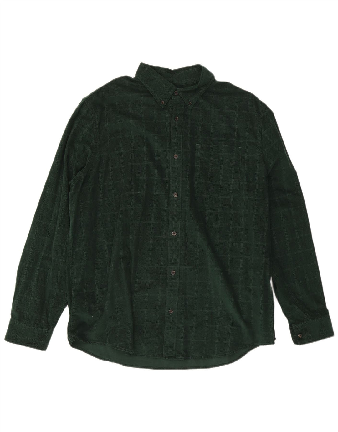 Marks & Spencer Mens Shirt XL Green Check Cotton