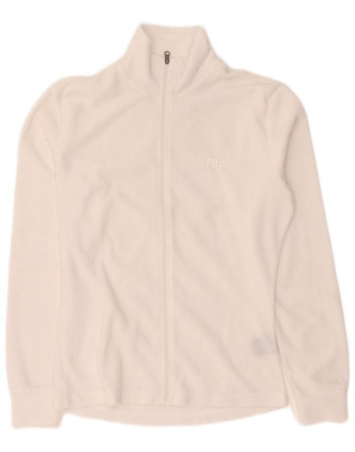 Fila Womens Fleece Jacket UK 12 Medium White Polyester