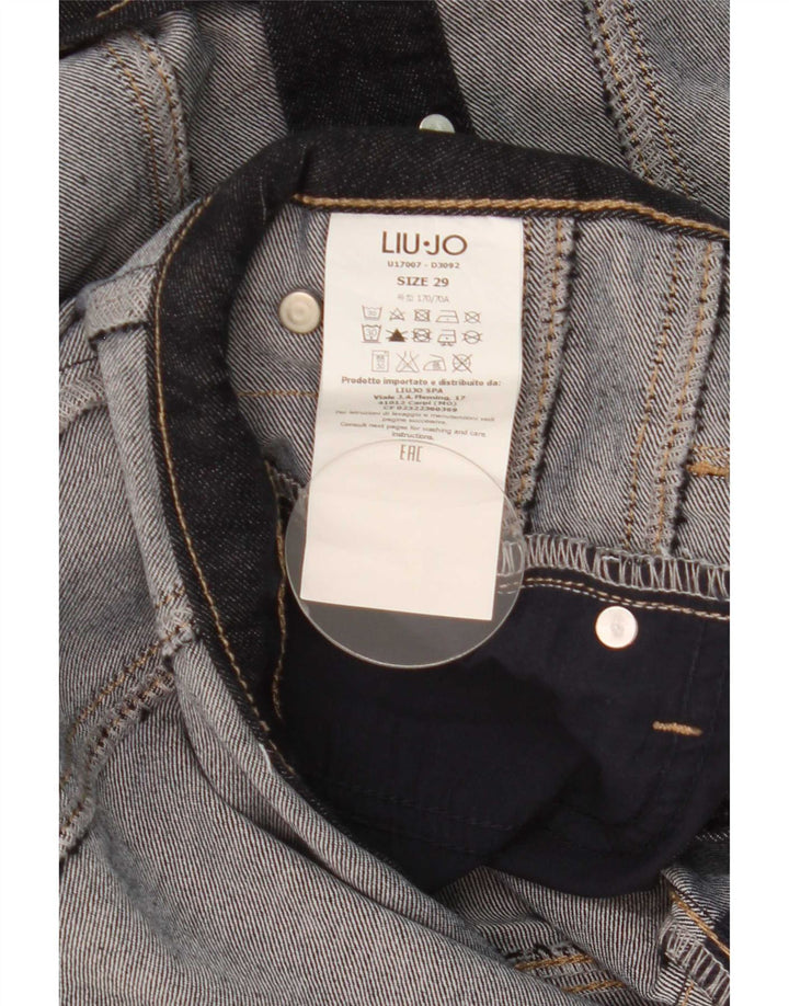 Liu Jo Womens Sleeveless Denim Jumpsuit UK 12 Medium Black Cotton