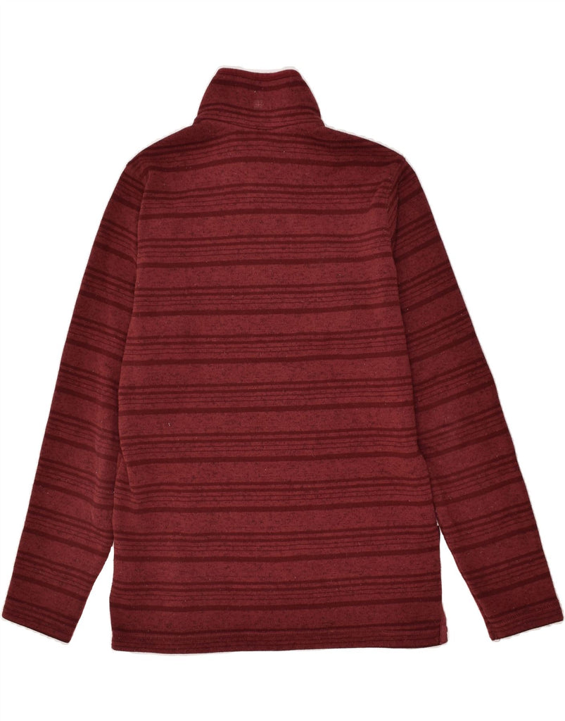 MOUNTAIN WAREHOUSE Mens Zip Neck Fleece Jumper Medium Burgundy Striped | Vintage Mountain Warehouse | Thrift | Second-Hand Mountain Warehouse | Used Clothing | Messina Hembry 