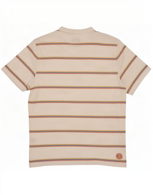 Fat Face Mens T-Shirt Top Large White Striped Cotton
