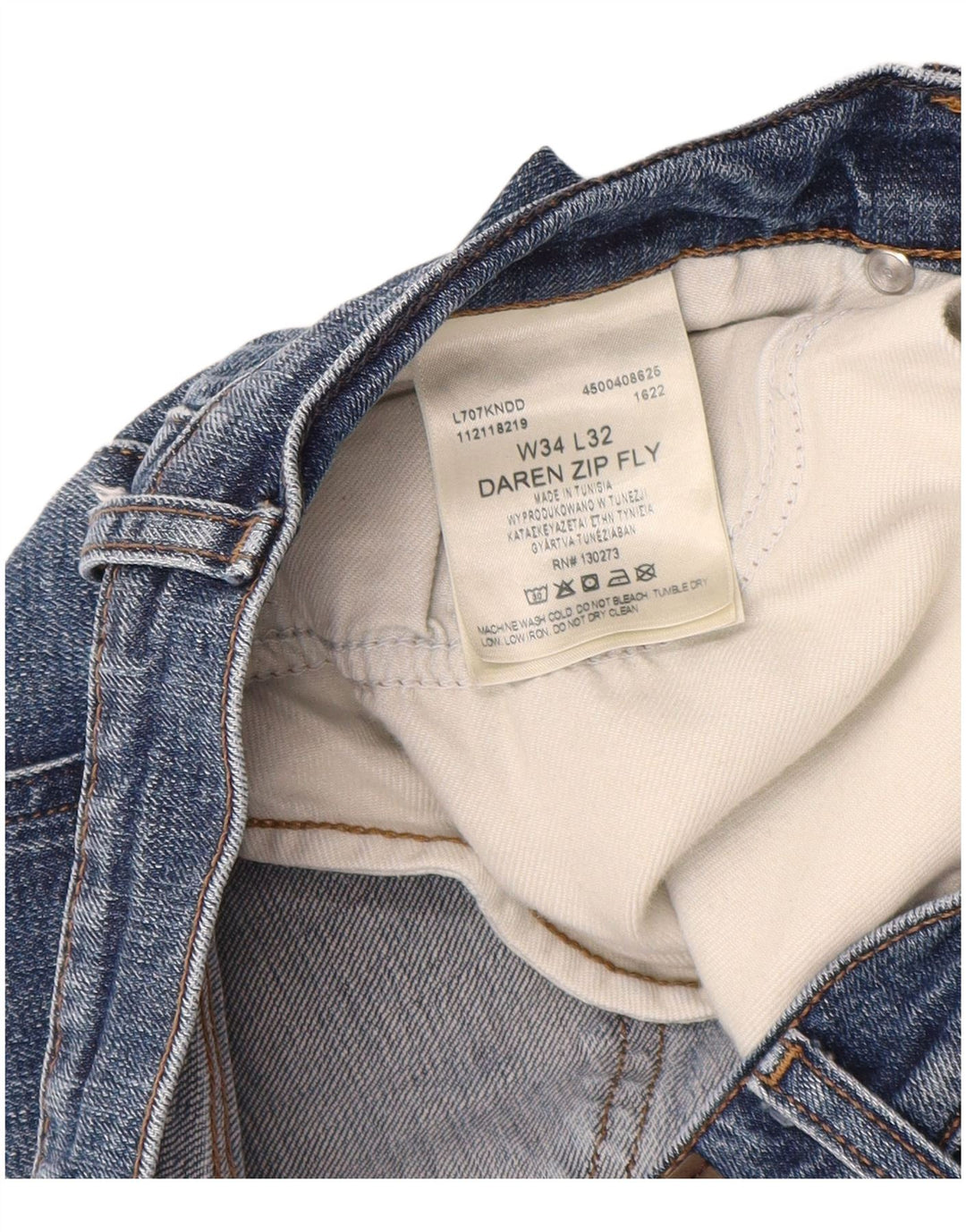 LEE Mens Daren Zip Fly Straight Jeans W34 L32 Blue Cotton