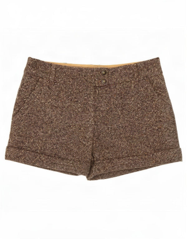 Tommy Hilfiger Womens Casual Shorts US 6 Medium W30 Brown Flecked Wool