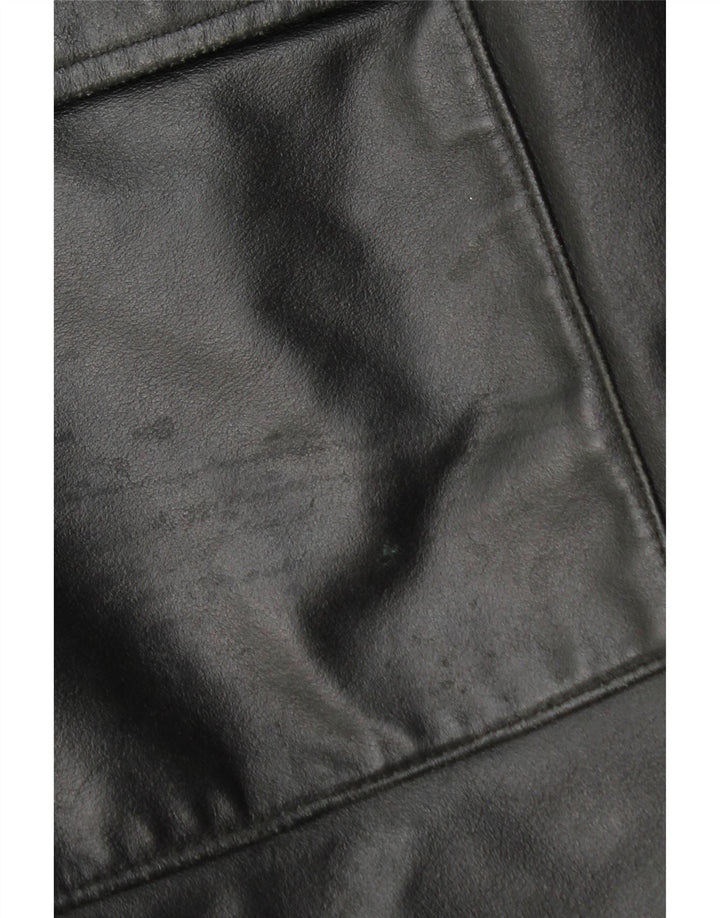 La Griffe Womens Leather Coat IT 54 3XL Black Leather