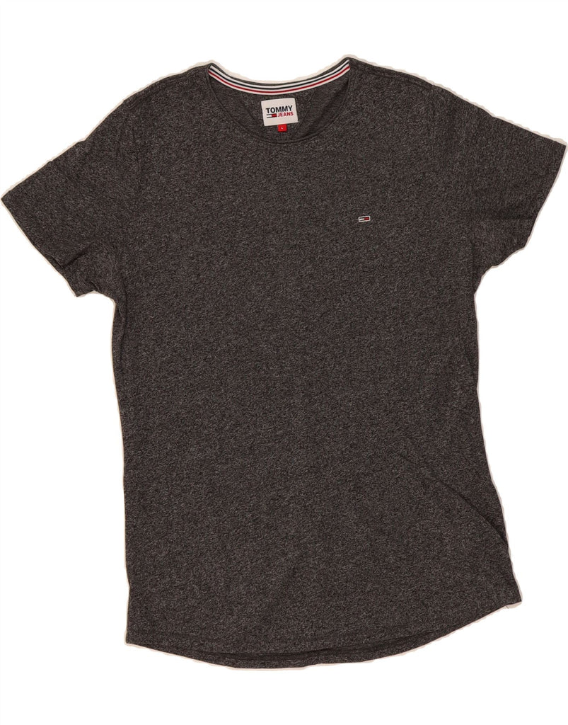 TOMMY HILFIGER Mens T-Shirt Top Large Grey Cotton Vintage Tommy Hilfiger and Second-Hand Tommy Hilfiger from Messina Hembry 