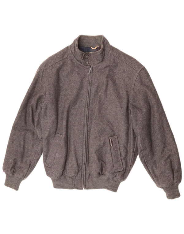 Brummell Mens Bomber Bomber Jacket IT 48 Medium Grey Wool