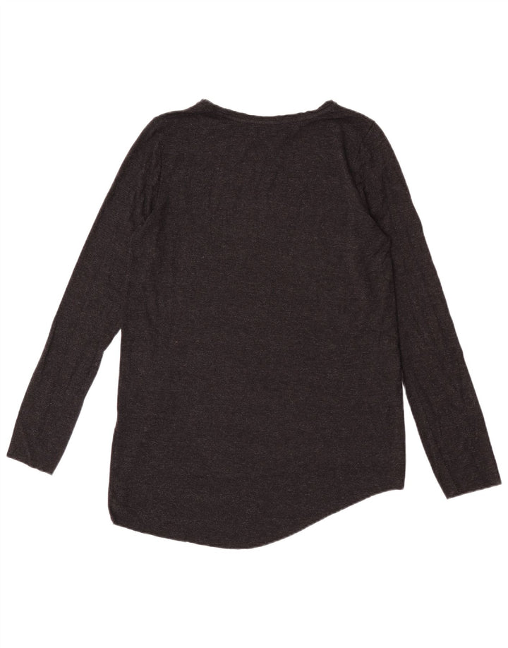 Zara Womens Long Sleeve Asymmetric Tunic Top UK 10 Small Grey Viscose